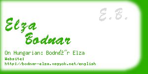 elza bodnar business card